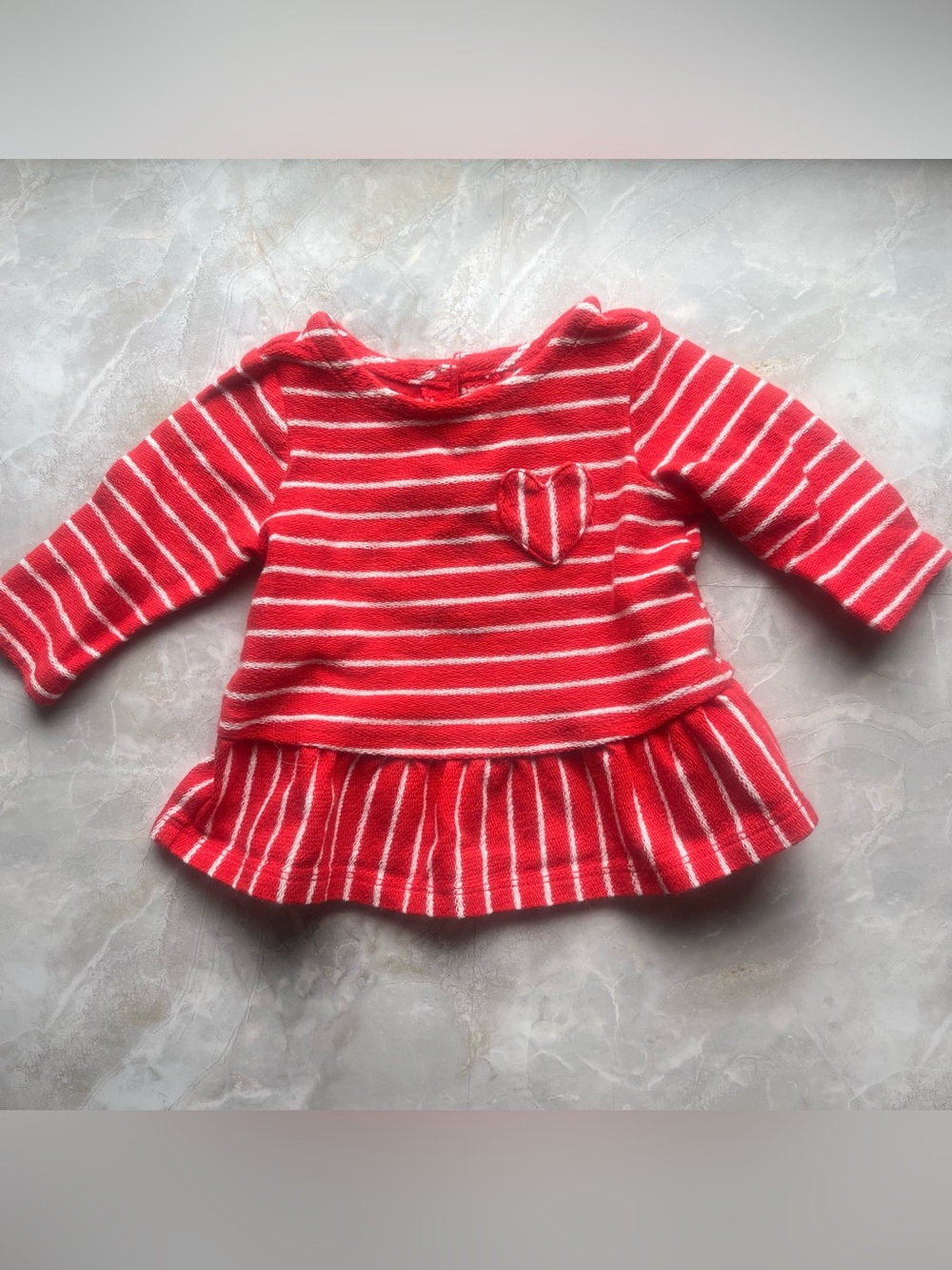 Carters valentines striped peplum baby top 3 months